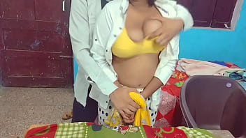 Indian teacher with big boobs gives a sexy blowjob lesson