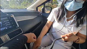 Nurse gets caught in a steamy public encounter with Filipino lovers